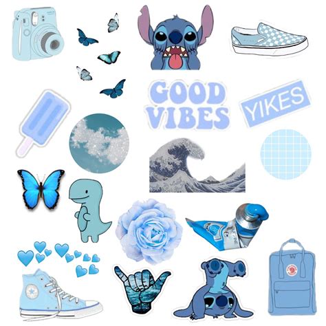 Aesthetic Blue In 2022 Baby Blau Aufkleber Sticken