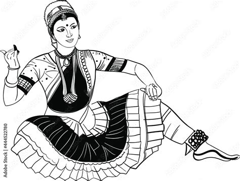 Illustration Of A Woman Dancing Indian Dance Stock Illustration