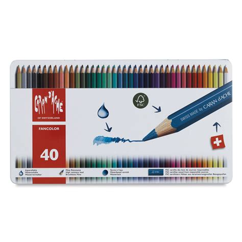 Caran D Ache Fancolor Watercolor Pencil Set Set Of 40 Michaels