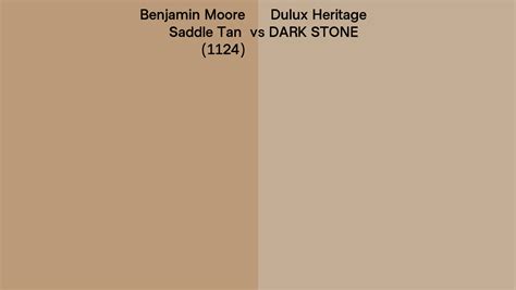 Benjamin Moore Saddle Tan 1124 Vs Dulux Heritage DARK STONE Side By