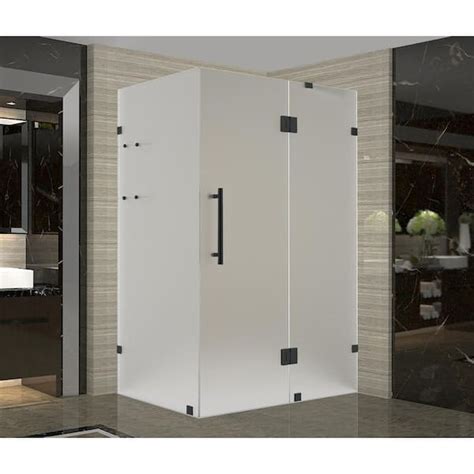 Aston Avalux Gs 42 In X 34 In X 72 In Frameless Corner Hinged Shower Door With Frosted Glass