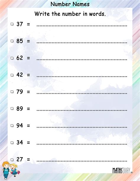 Worksheet Write Numbers In Words