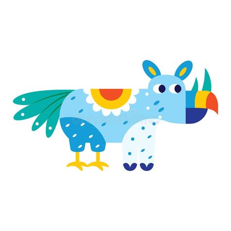 Isolated Colored Rhino Alebrije Icon Vector Stock Vector Illustration