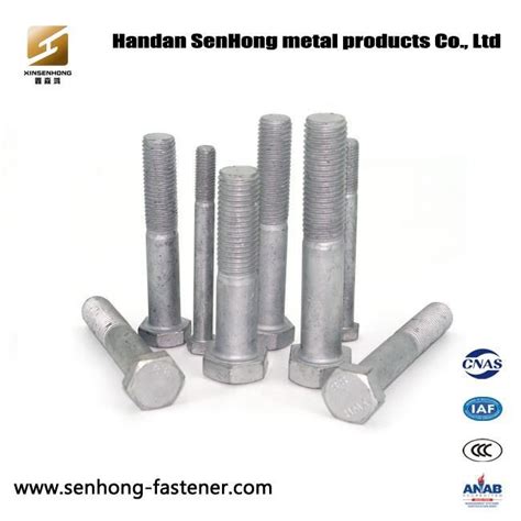 China Customized Hot Dip Galvanized Hexagon Head Bolt Suppliers Manufacturers Good Price