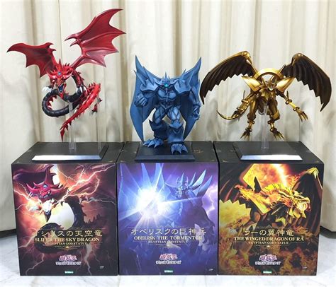 Kotobukiya Yu Gi Oh Egyptian Gods Statues Set Slifer Obelisk Ra