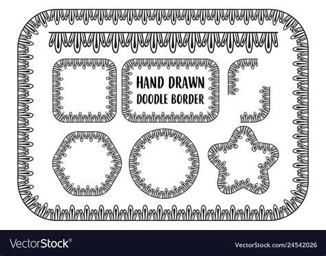 Set of hand drawn doodle border Royalty Free Vector Image