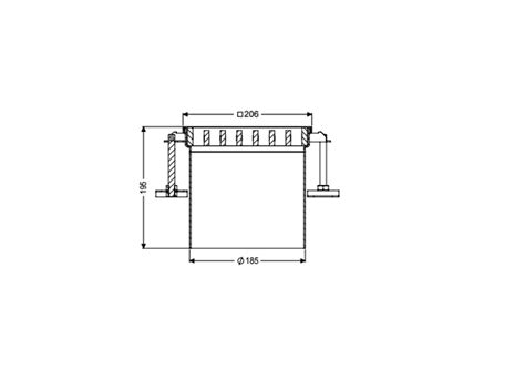 Aufsatzstück Ferrofix o Klebeflansch 206x206mm Steg M125 55140