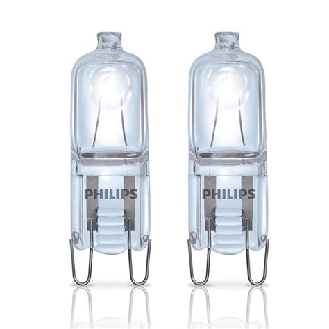 2 X Philips Halogen Leuchtmittel Stiftsockellampe 28W 40W G9 Klar 3