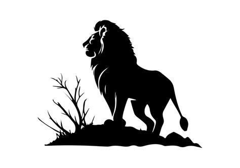 Lion king silhouette black logo animals silhouettes icons hand drawn ...