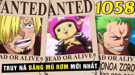 Spoiler One Piece 1058 Tiền truy nã mới băng Mũ Rơm Truy nã Zoro