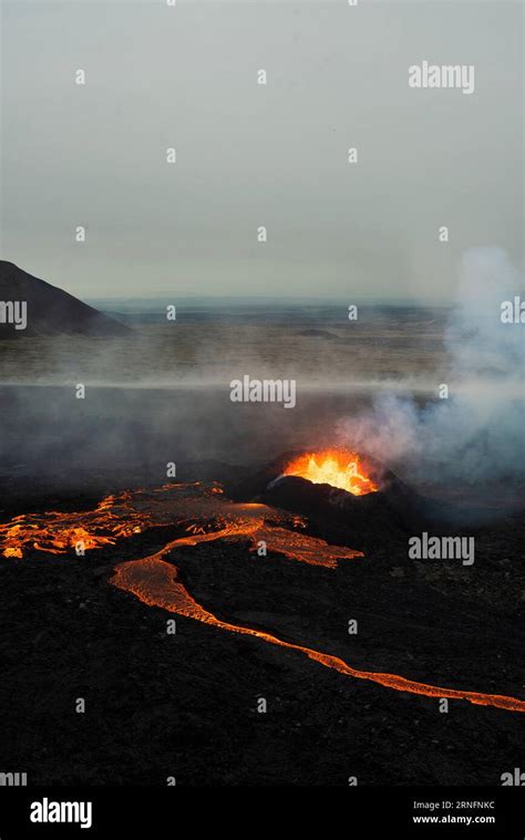 Images From The Recent Volcanic Eruption At Litli Hrutur In The Reykjanes Peninsula Iceland