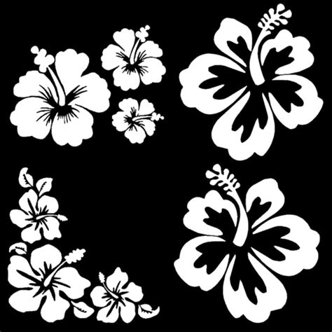 Hibiscus Flower Hawaiian Vinyl Decal Sticker Car