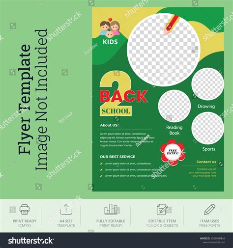 Kids Summer School Tour Flyer Template Stock Vector (Royalty Free