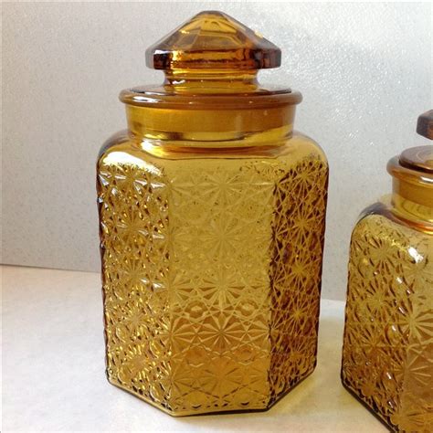 Antique Textured Amber Glass Apothecary Jars S3 Chairish