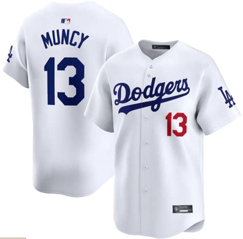 Mens 2024 Losangelesdodgers 13 Max Muncy Limited Embroidery Fans Gameday Apparel Baseball