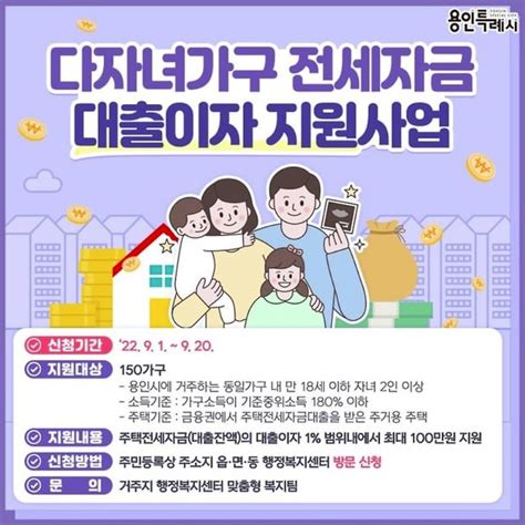 용인시 다자녀가구 전세자금 대출이자 100만원 지원받자 지원신청방법 안내 절실할 때 보이는 유익한 정보 헝거스톤