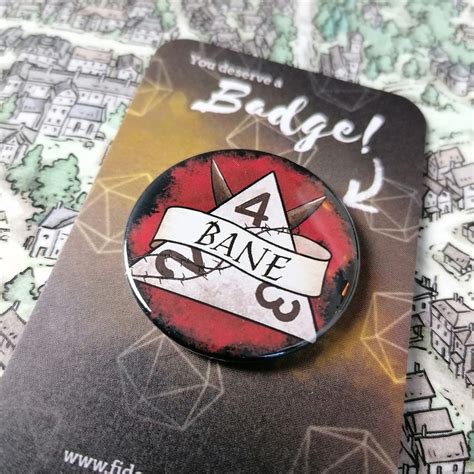 Dnd Bane D4 38mm Pin Badge Dungeons and Dragons Badge - Etsy