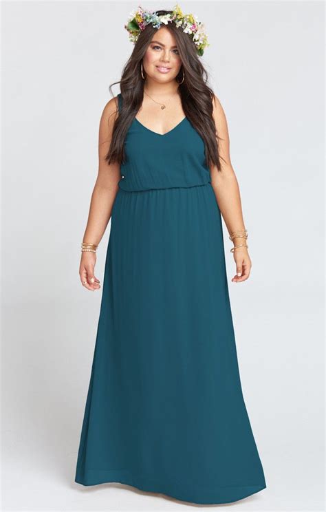 Kendall Maxi Dress Deep Jade Chiffon Show Me Your MuMu Bridesmaid