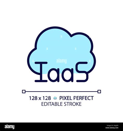 Icono de color RGB perfecto de píxeles IaaS basado en la nube Imagen