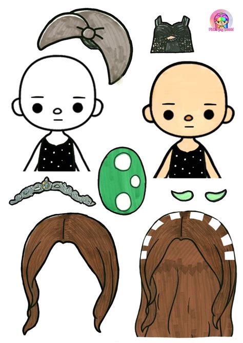 Toca Boca Make Up Paper Play Printables DIY Paper Crafts Paper Doll