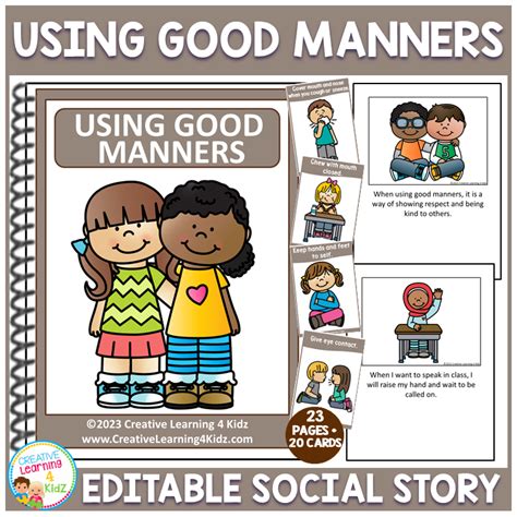 Social Story Using Good Manners Editable Social Skills Spe