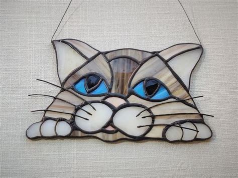 Витражный Котик с голубыми глазками – купить на Ярмарке Мастеров ...