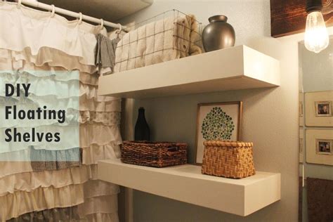 DIY Bathroom Floating Shelves