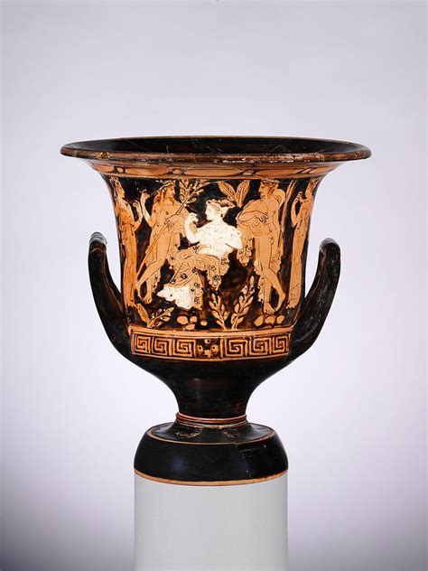 Terracotta Calyx Krater Bowl For Mixing Wine And Water Greek Attic