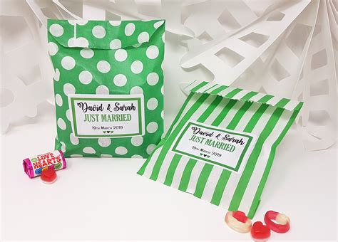 Personalised Wedding Favour Sweet Bags Sticker Birthday Candy Etsy Uk