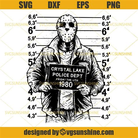 Jason Voorhees Crystal Lake Police Dept Friday The 13th 1980 Svg