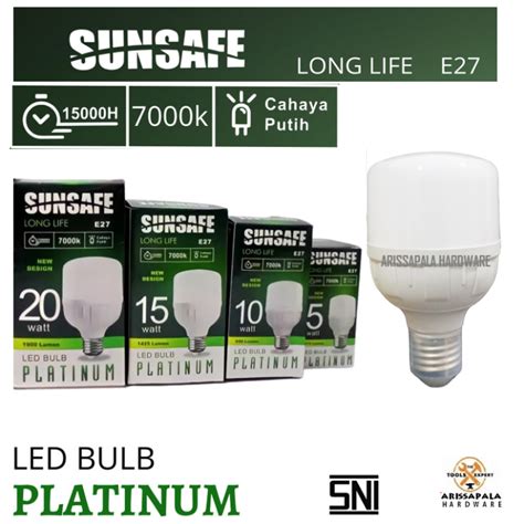 Lampu Led Sunsafe Platinum Bohlam Led Super Terang W W W Dan W