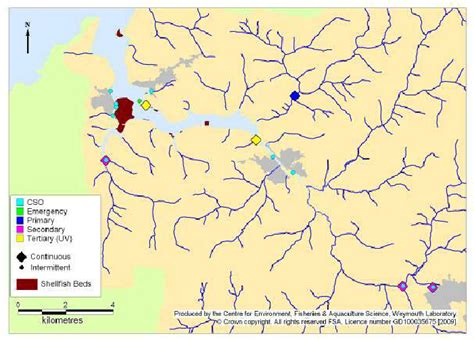 Example Map Of Significant Sewage Discharges And Watercourses In A