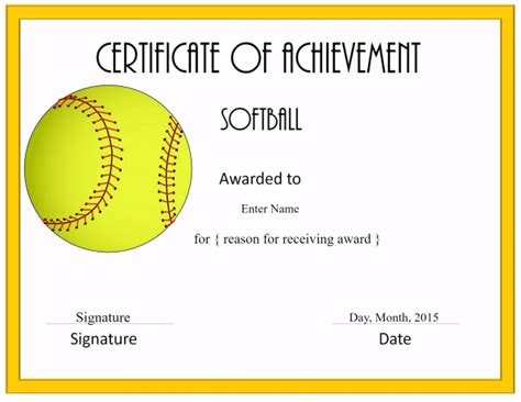 Free Softball Certificate Templates Customize Online