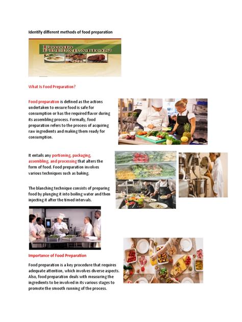 Identify Different Methods of Food Preparation | PDF | Cooking | Grilling