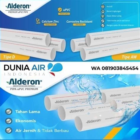 Jual Pipa Pvc 3 4 Meter Aw Alderon Putih Setara Pipa Pvc Rucika AW