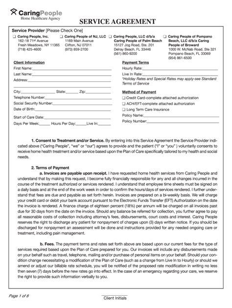 Non Medical Home Care Service Agreement Template Fill Out Sign