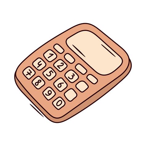 Vector Doodle Illustration School Calculator Isolated On White