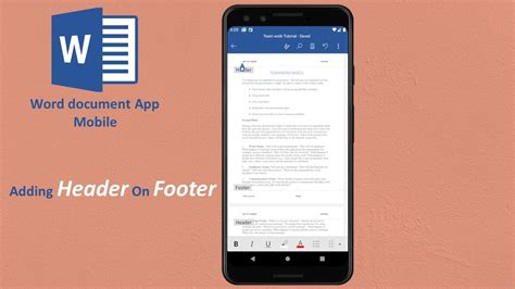 Adding Header And Footer To Word App Android Phone Youtube