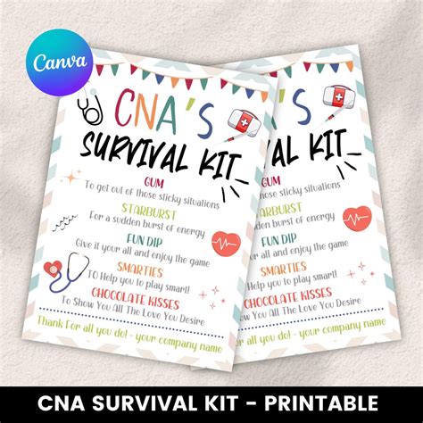 Printable CNA Survival Kit Tag Nursing Home Appreciation Week CNA