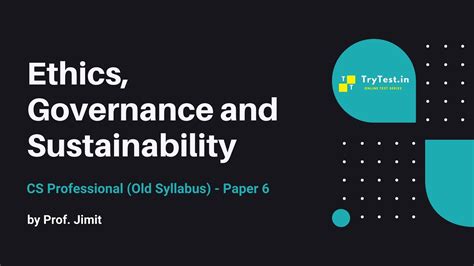 Cs Professional Paper Ethics Governance And Sustainability By Prof