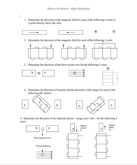 Solved Physics Worksheet Right Hand Rule 1 Determine The Chegg