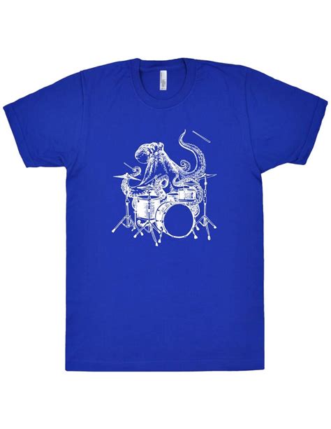 Octopus Playing Drums Unisex T Shirt Gift For Drummer Funny Etsy