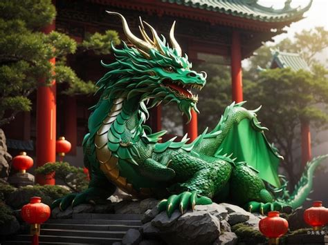 2024 Lunar New Year Green Wood Dragon Statue - Liane Othelia