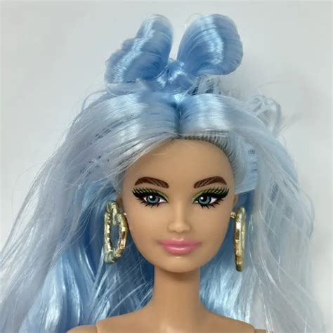 Nude Barbie Blue Hair Repro Vintage Face Nude Articulated Hot Sex Picture