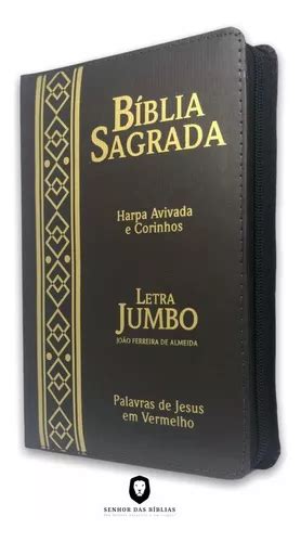 Bíblia Sagrada Letra Jumbo Gigante Índice E Zíper Marrom à venda em