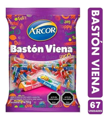 Bastón Viena Arcor Sabor Frutas bolsa Con 66 Uniddes