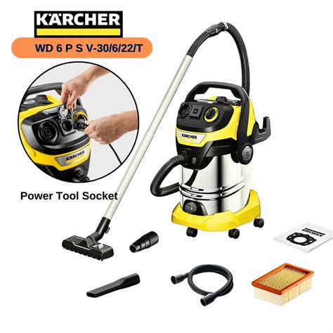 Karcher Wd Wet And Dry Vacuum Cleaner With Power Tool Socket Wd P S