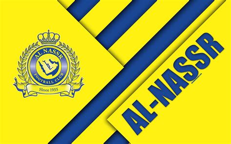 Al Nassr Fc Amarillo Azul Abstracción Logo Club De Fútbol De Arabia Saudita Fondo De Pantalla