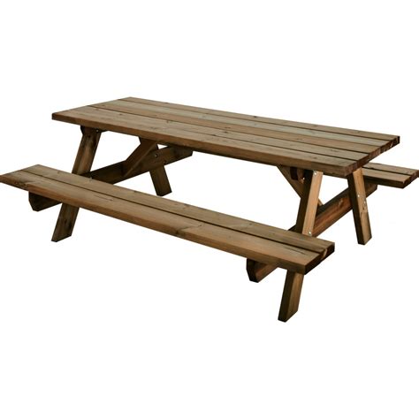 Table Pique Nique En Bois Avec Bancs Longueur Cm Garden B