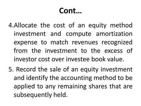 Advansed Accounting Ch The Equity Method Of Accounting For